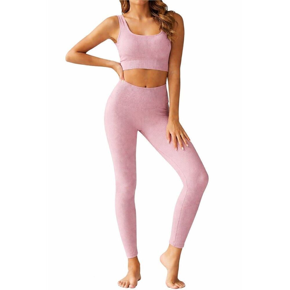 Seamless Ribbed Yoga Set Size XS